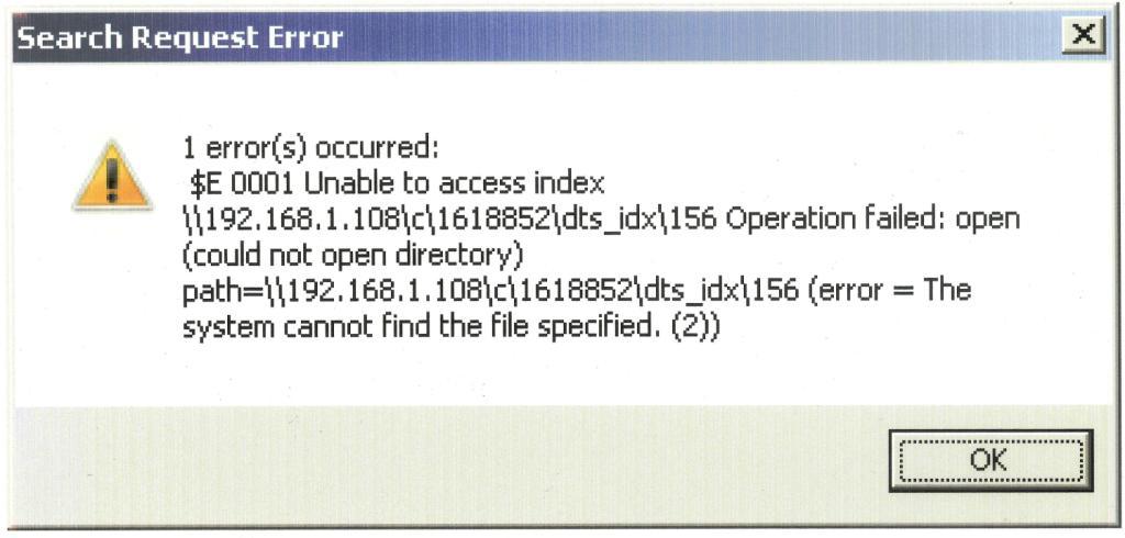 Search Request Error