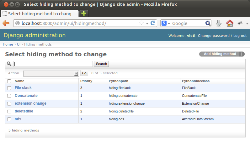 ForGe data hiding methods administrations