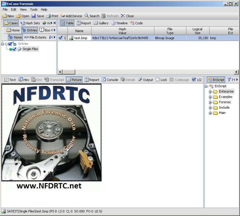 Encase ID of Extracted Image