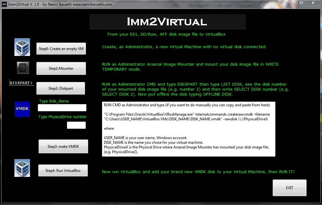 Imm2virtual A Windows Gui To Virtualize Directly From Disk Image