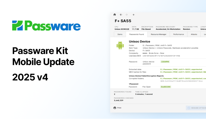 Passware Kit Mobile 2025v4 Enhances Decryption Of Unisoc-Based Devices